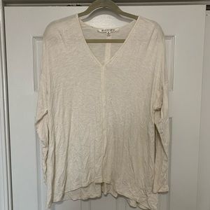 Max Studio Cream Flowy Shirt